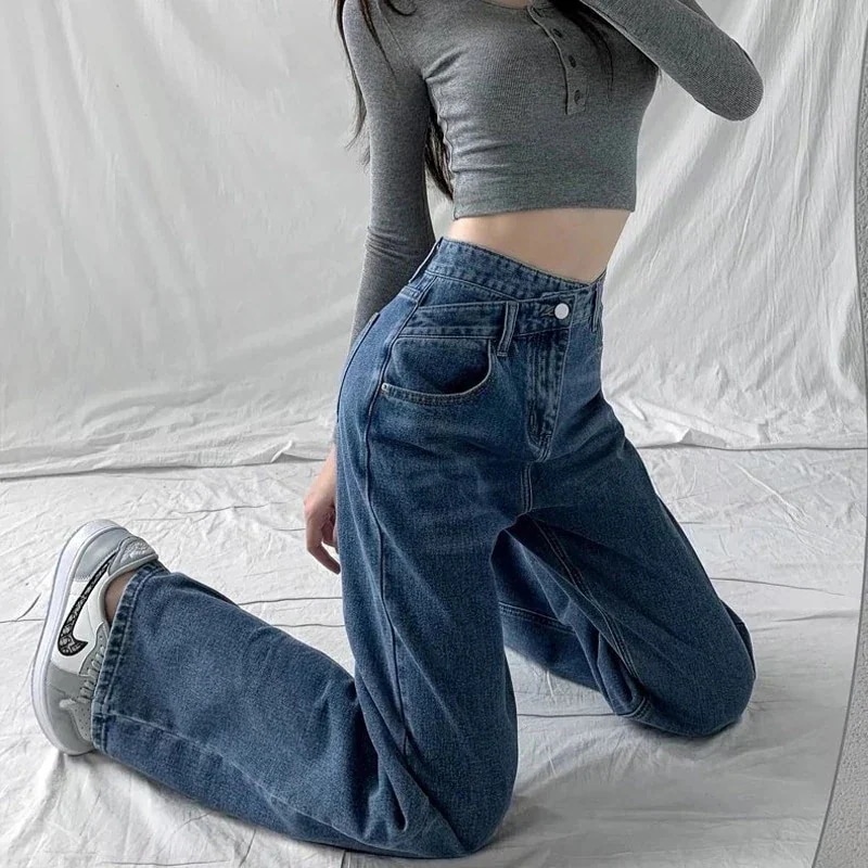 【急速出荷!】1つ買うと10個デニムパンツ ストレート スリム見え モップパンツ ゆったり レディースひんやりボトムス 25福袋