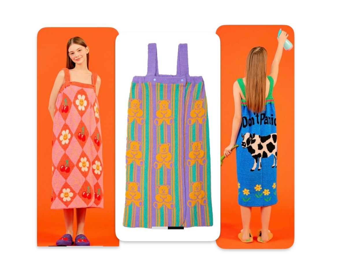 (Wiggle)バスラップタオル チューブトップワンピース パジャマ ホームウェアバスローブ