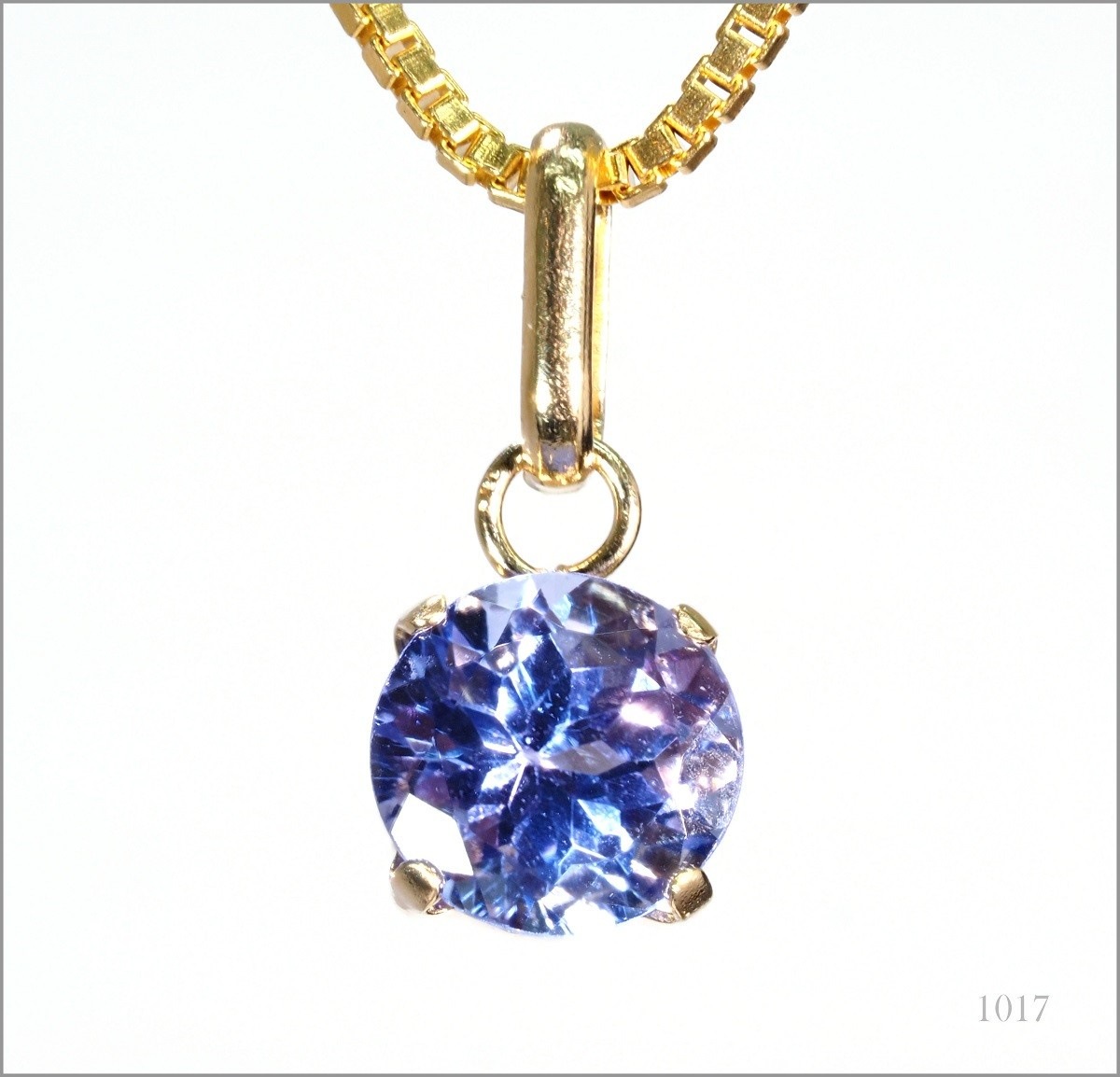 天然 タンザナイト ネックレス 0.5ct K18 YG 18金製品 国内生産