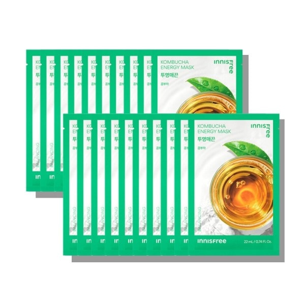 【Innisfree】 Kombucha Energy Mask 22mL 20sheets (贈呈品なくなり次第予告なしで贈呈終了)
