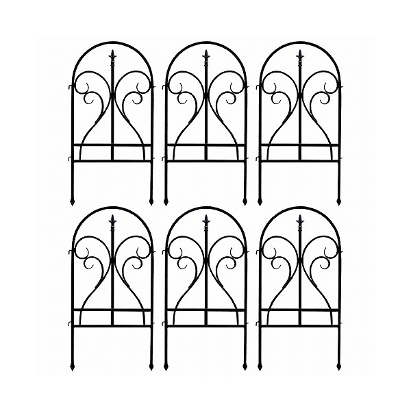 住まいスタイル ガーデンフェンス フィニアル イージーフェンス 6枚組 ブラック IPN-7029F-6P メーカー直送