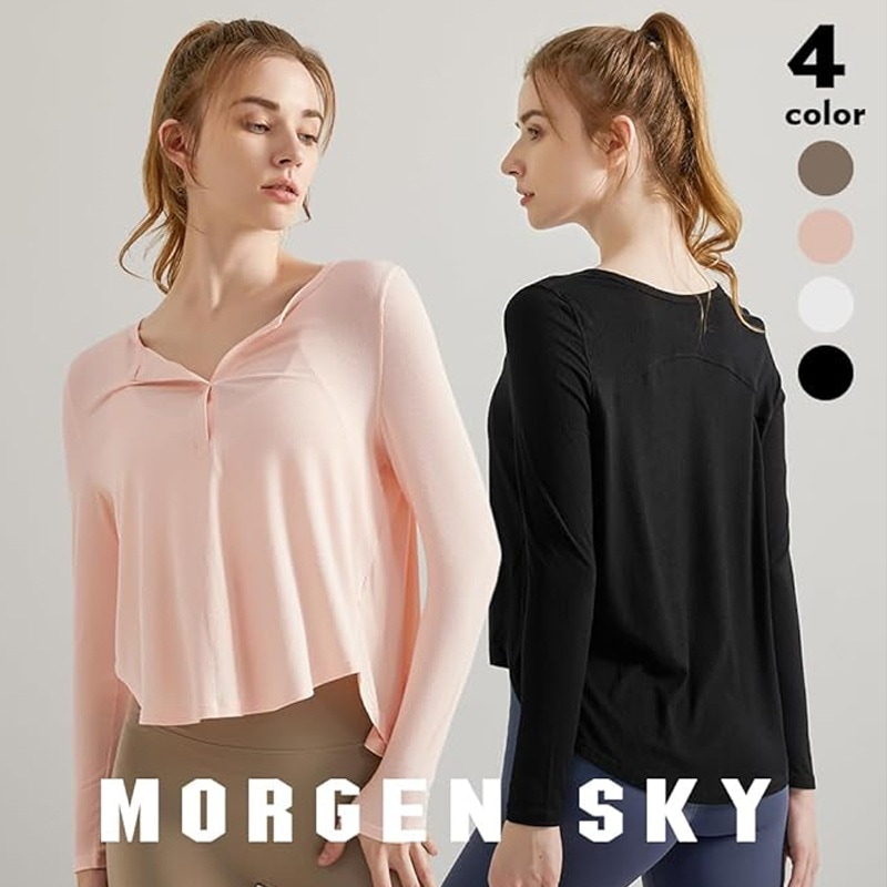 ヨガウェア トップス レディース 長袖 シャツ ゆったり ロング丈 スポーツウェア フィットネス トレーニング 吸汗 速乾 通気 春秋 体型カバー おしゃれ ロングスリーブ プルオーバー CX060