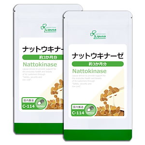 ナットウキナーゼ 約3か月分2袋 C-114-2 サプリ 健康食品 30.6g(340mg 90カプセル) 2袋