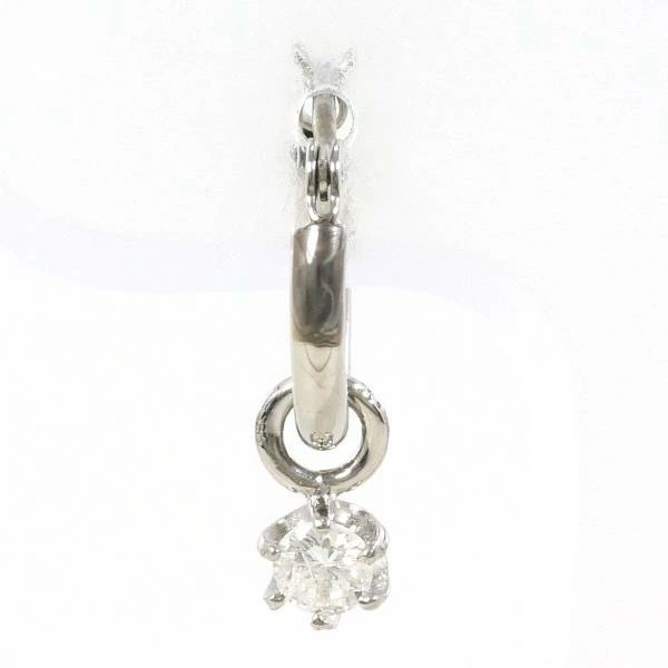 K14 14金 WG ホワイトゴールド ピアス(片耳) ダイヤ 0.1 ジュエリー 中古