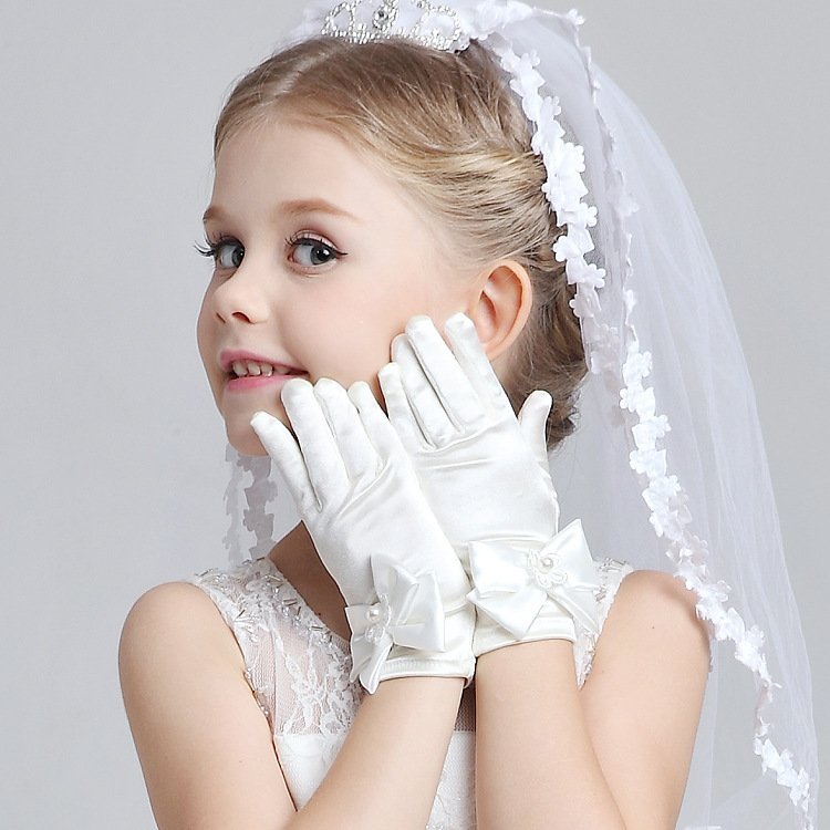 女の子 手袋 白 子供 結婚式用 フォーマル手袋 ブライダル手袋 かわいい 新しいスタイル 発表会 キッズ ウ 人気 ファッション通販