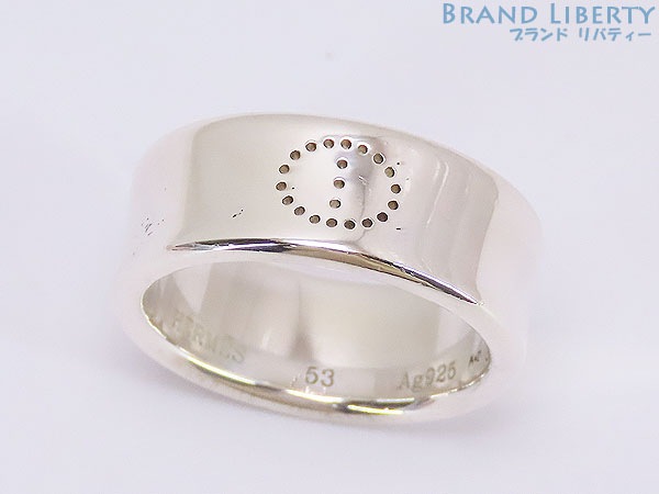 日本最級 磨き済新品同様エルメスエクリプスリング指輪パンチングシルバー925 指輪