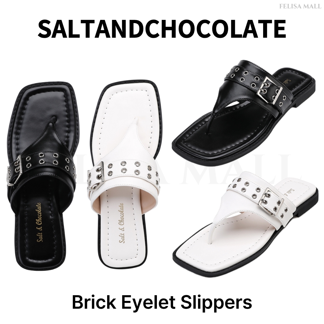 [SALT&CHOCOLATE] Brick Eyelet Slippers 韓国サンダル 韓国人気