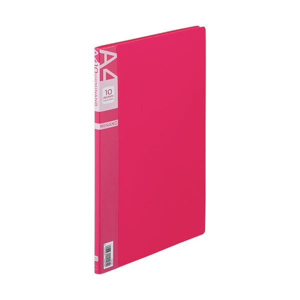 (まとめ) ライオン事務器 クリアーブックMINANO(ミナノ) A4タテ 10ポケット 背幅8mm レッド CR-10M 1冊 (×30セット)