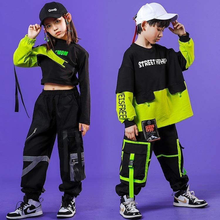 ダンス衣装 子供服 キッズ 女の子 男の子 2点セット セットアップ ヒップホップ衣装 セットアップ