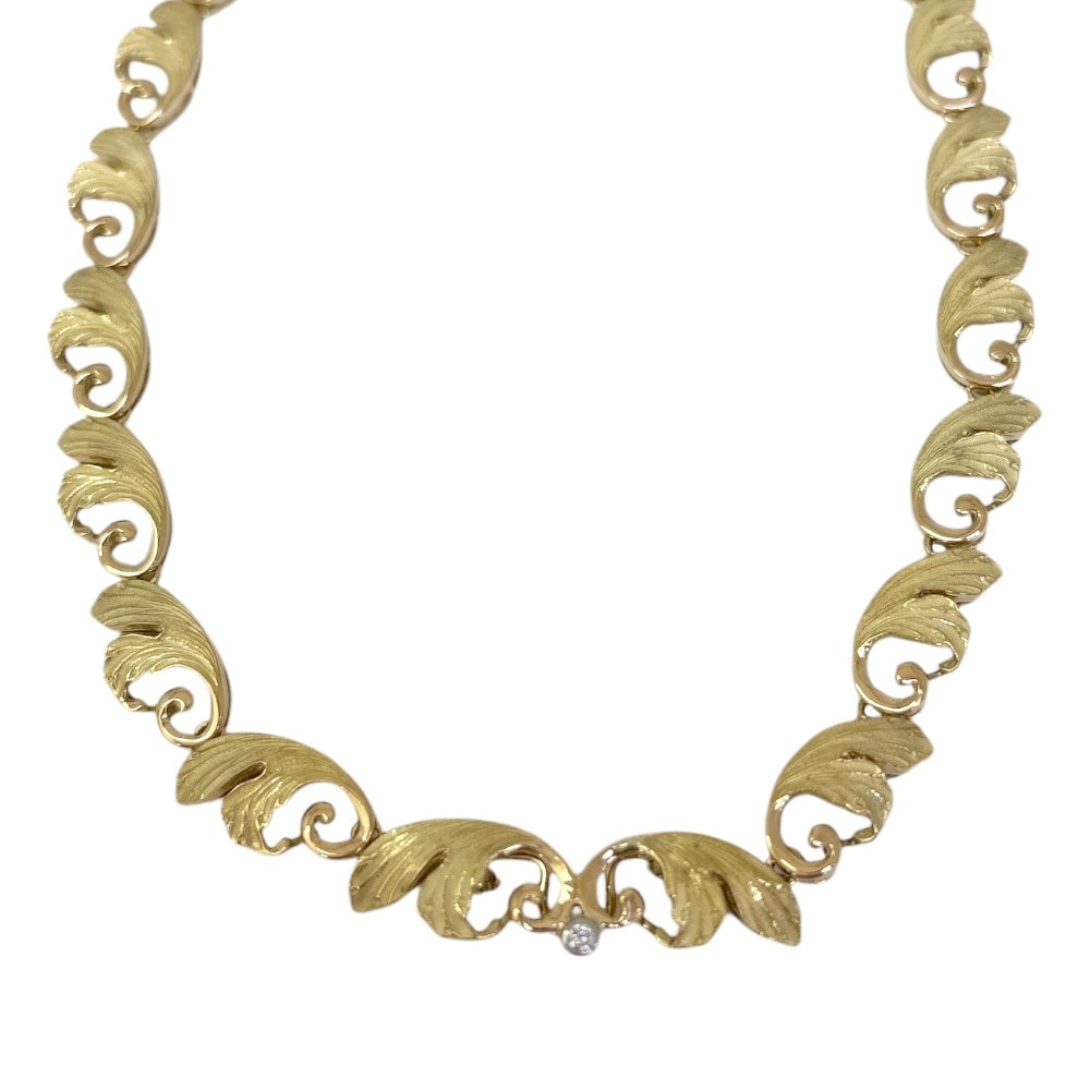 石川暢子 ネックレス 18金 K18イエローゴールド ダイヤモンド NOBUKO ISHIKAWA 中古 美品