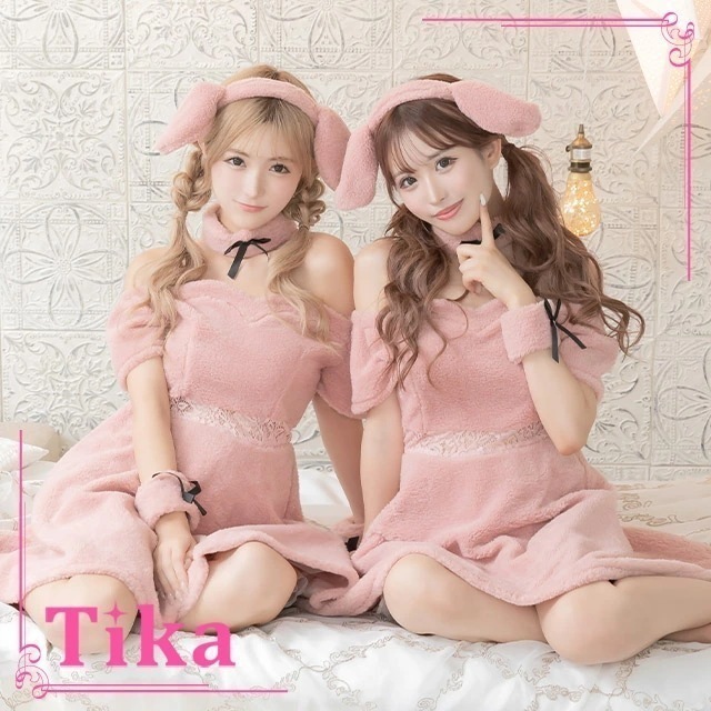 ハロウィンコスプレ ピンクプードル 衣装 仮装 ふわふわ セット ワンピース セクシー カフス カチューシャ チョーカー 犬 ピンク ボア 激安 エロ いぬ アニマル 半袖 袖 aライン キャバ 大