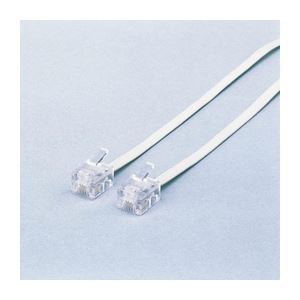 (まとめ)エレコム スリムモジュラケーブル(白) MJ-10WH(×5セット)