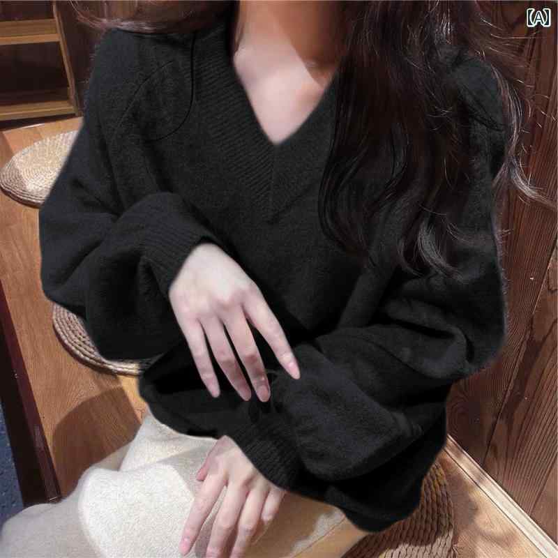 レディース ファッション トップス 女性用 優しく セーター インナー Vネック 長袖 ボトム セーター トップ