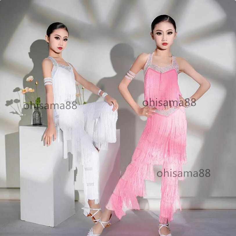 ラテン衣装 チャチャ 女の子 ラテン服 ダンスウェア 社交ダンス衣装 パンツ ダンス服 オールインワン ラテンダンスウェア 子供ラテンウェア 連体服 パーティー 演出服 練習着 ダンス 可愛い ジュニ