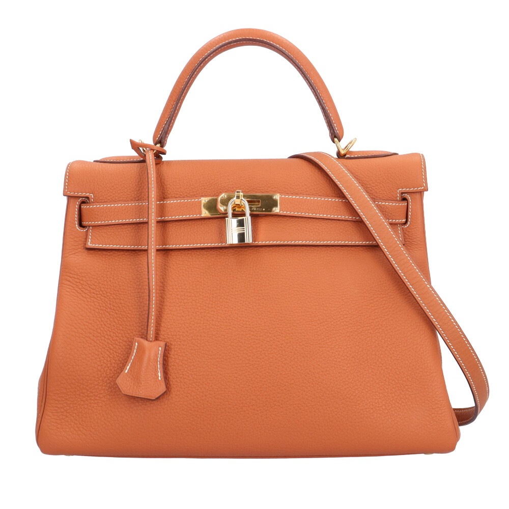 エルメス ケリー32 ショルダーバッグ トゴ ブラウン HERMES 中古