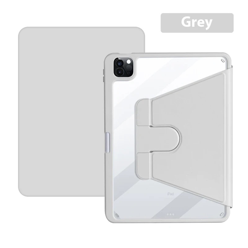 IPad AirPro 2021世代用ケース,12.9 回転シェル,Mini 6 2020 10.2 360世代, Grey Pro 12.9 2021