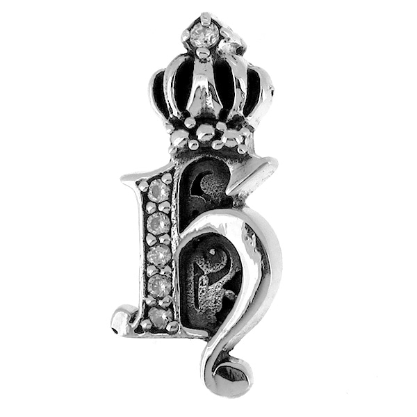 イニシャル ペンダントトップ ペンダントヘッド(チェーンなし) クラウン 王冠 ジルコニア