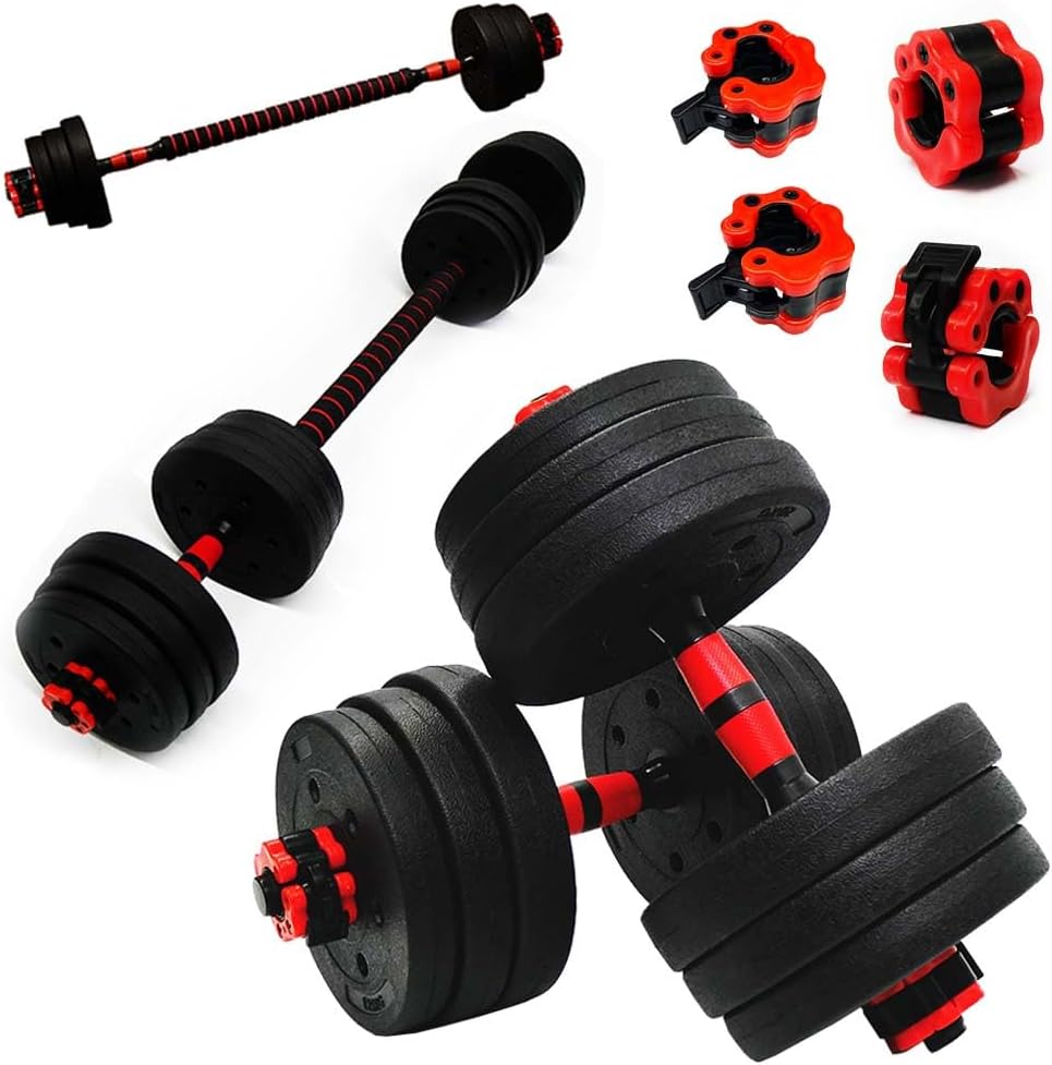 ★新品★ ダンベル 20kg×2個セット 計40kg 可変式 バーベル B22 ダンベルセット 20kg×2個セット 計40kg 可変式 バーベルも可能