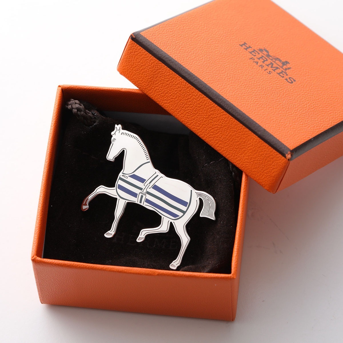 HERMES エルメス スカーフリング シュヴァル Cheval 603723S レディース カレリング メタル ロゴ 馬 ホース シルバー