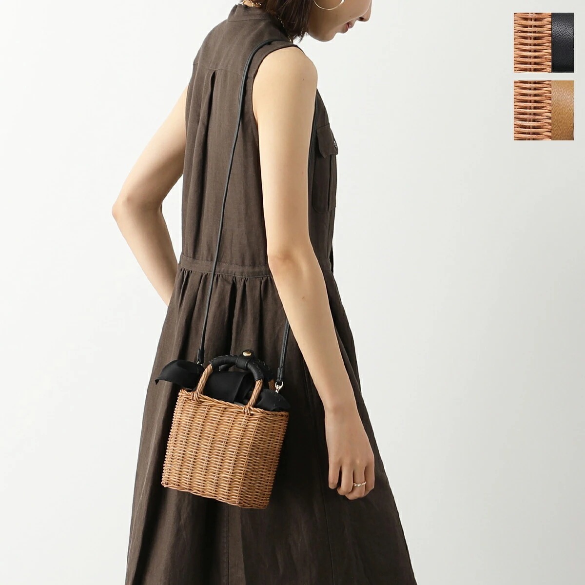 BAGMATI バグマティ ショルダーバッグ BBK23 SS14 レディース ハンドバッグ かごバッグ ミニバッグ ウィッカー×レザー 鞄 カラー2色 【mega】 14,538円