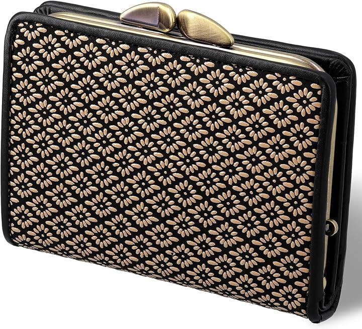 印伝 がま口 財布 菱菊 印傳 レディース 鹿革 本漆 小銭入れ 和柄 和装 職人 日本製 白(本体のみ)