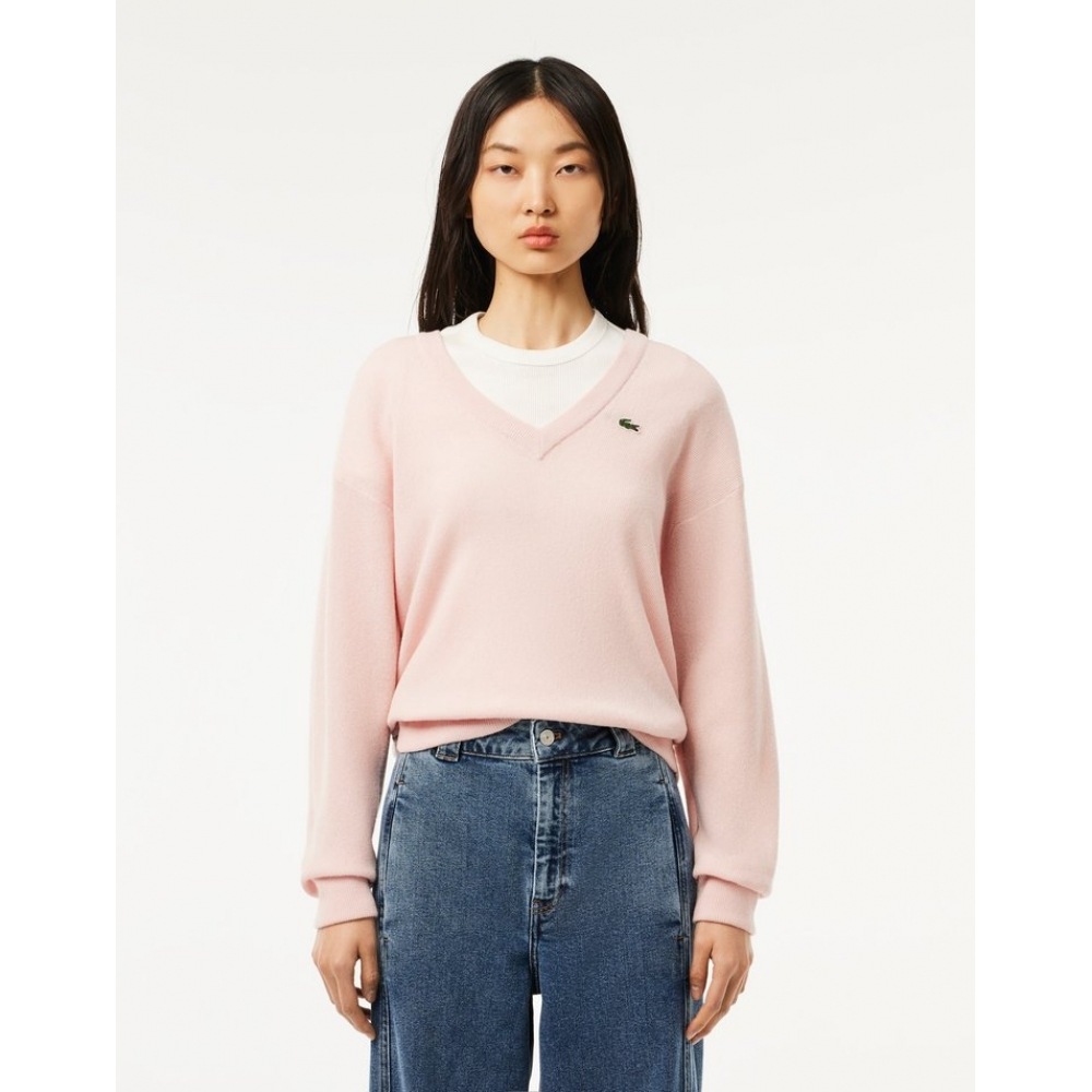 ラコステレディースリングリング V ネックセーター AF9554-54N ADYニット