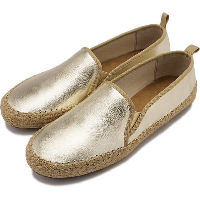 スニーカー ガムレザーメタリック [W13258] Gum Leather Metallic レディース 靴 エスパドリーユ スリッポン Gold 正規取扱店
