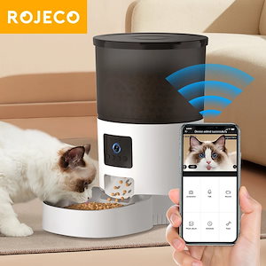3営業日以内発送　Rojecto-カメラ付き自動猫フィーダー,ビデオ,猫,食品,ディスペンサー,ペット,音声レコーダー,リモコン,猫,犬用自動ローダー
