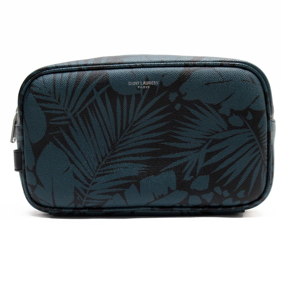 サンローラン SAINT LAURENT ポーチ レザー グリーン ユニセックス 650125 w0591a