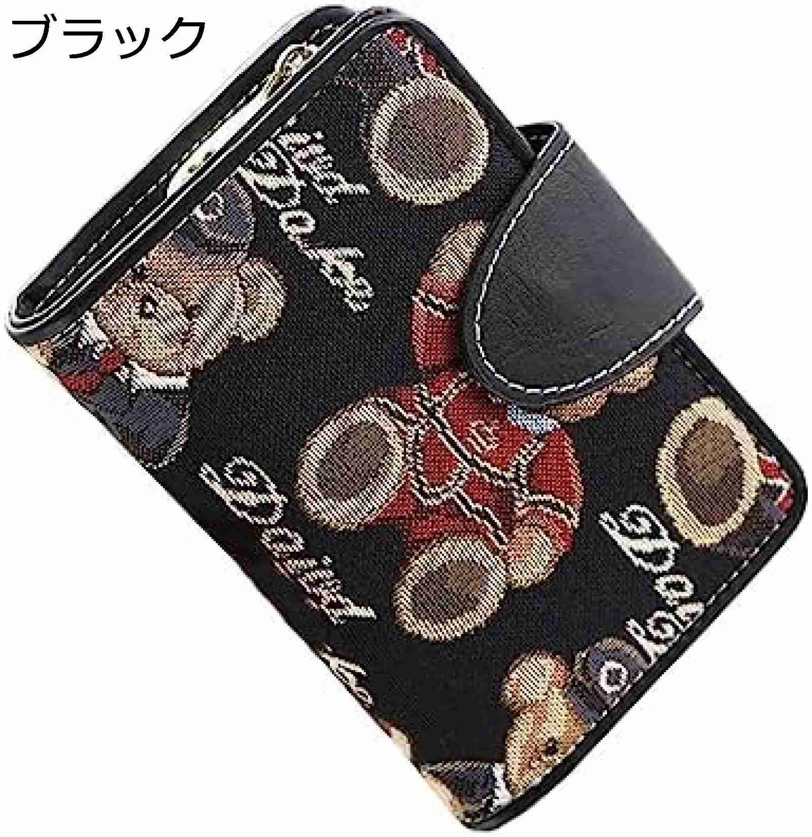 【20%OFFクーポン】財布 レディース 三つ折り 小さい くま柄 軽量 ファスナー ボタン 大容量 カード入れ 小銭入れ 多機能 使いやすい スキミング防止 ウォレット コインケース 可愛い おしゃ