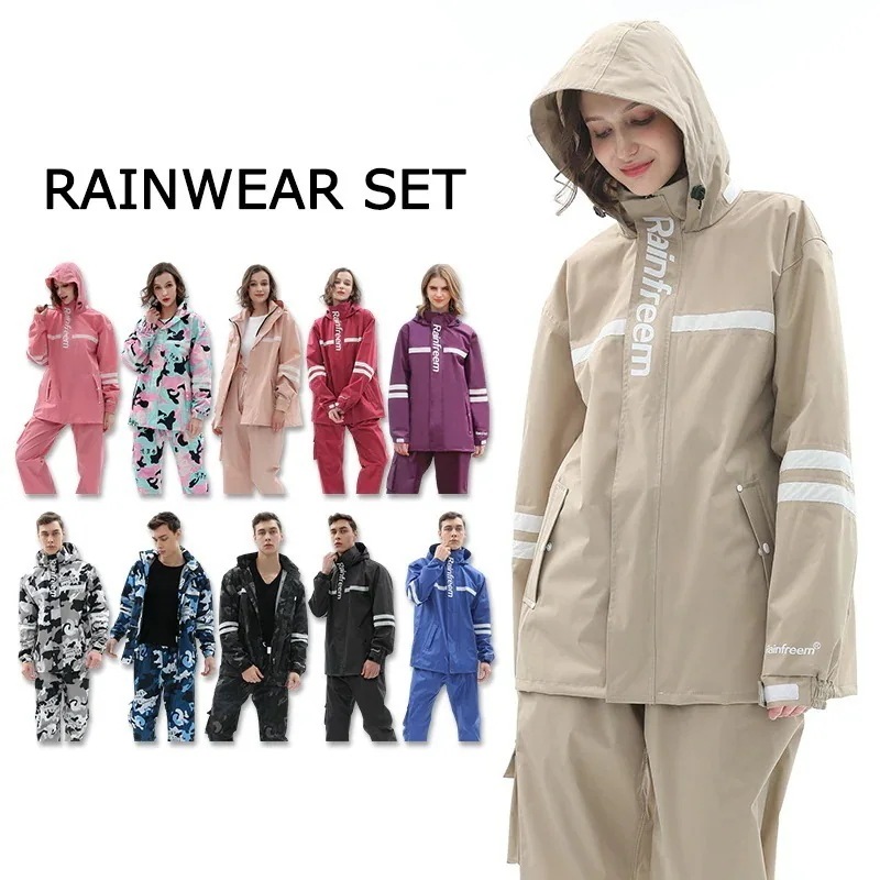 レインウェア 上下セット メンズ レディース レインコート レインスーツ マウンテンジャケット マウンテンパーカー 雨具 通勤 通学 自転車 ゴルフ ランニング 大きいサイズ おしゃれ 男性用 女性用 4,235円