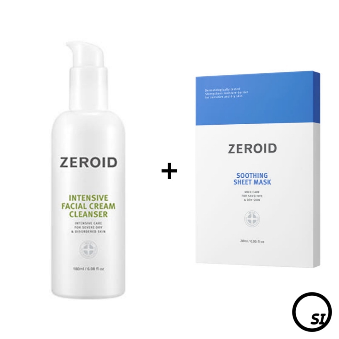 【SET】インテンシブ フェイシャル クリーム クレンザー 180ml + スージング シート マスクパック 5枚