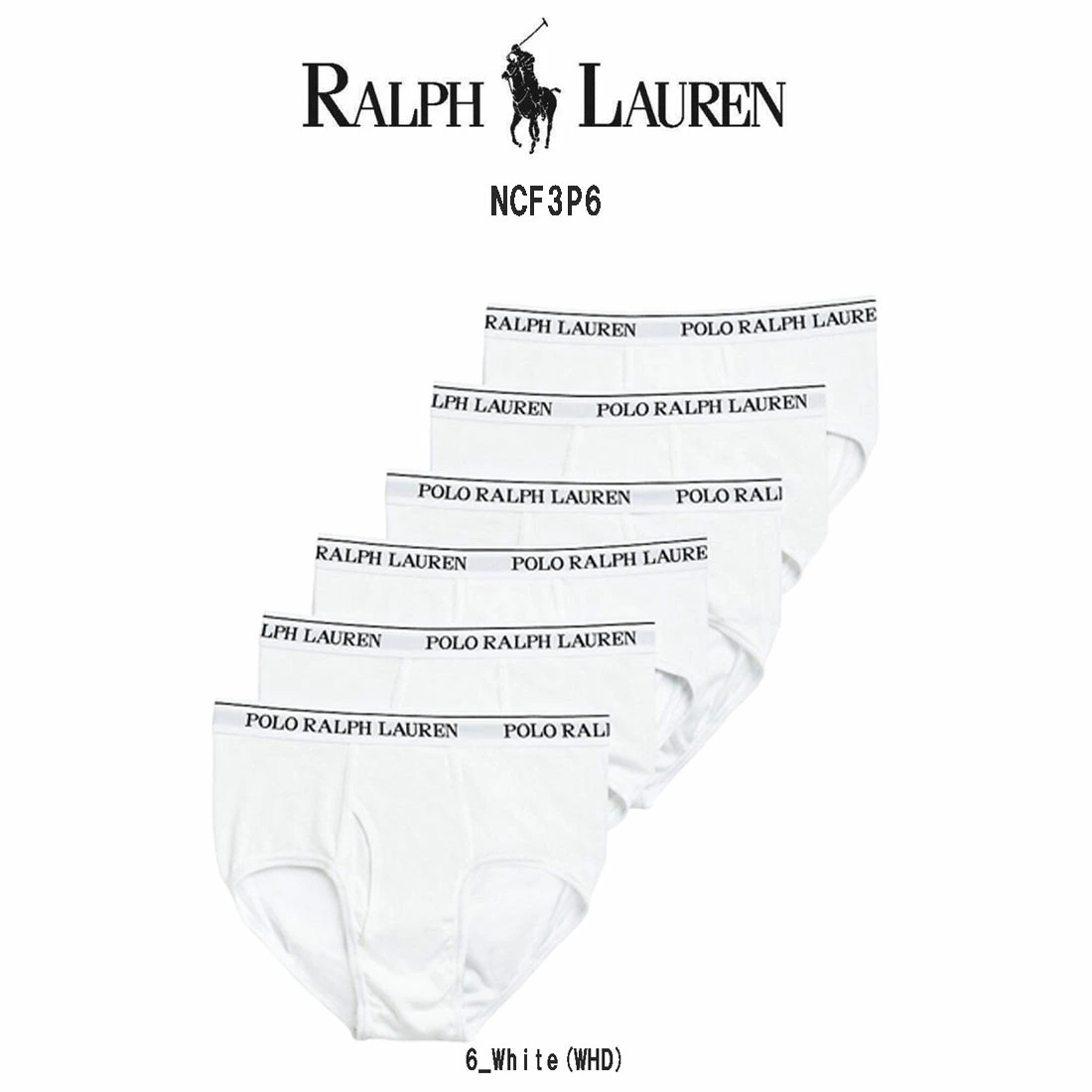POLO RALPH LAUREN ブリーフ コットン クラシックフィット ロゴ 6枚組 セット お買い得 パック インナー メンズ 男性用 下着 NCF3P6