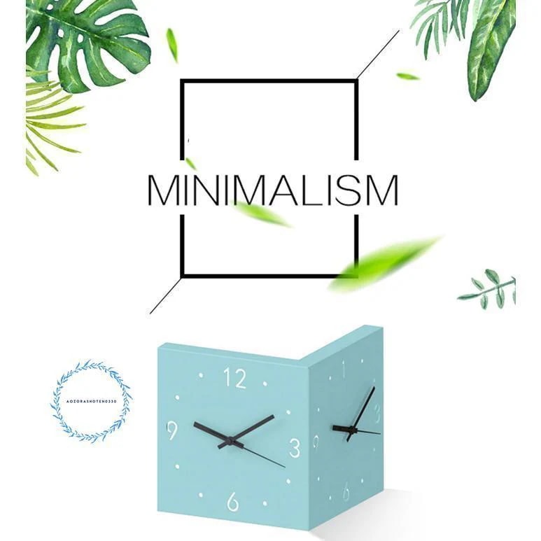 壁掛け時計 両面壁時計　 インテリア 静音 壁掛け 時計　コーナー時計　 シンプル ナチュラル リビング ダイニング　時計壁掛け時計　壁掛け