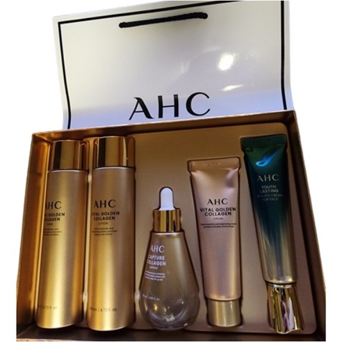 AHC Vital Golden Basic Cosmetics Skincare Set of 5 + Shopping Bags
