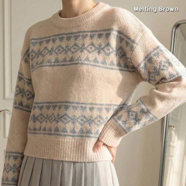 レディース冬ルーズフィットプルオーバーニット PR26