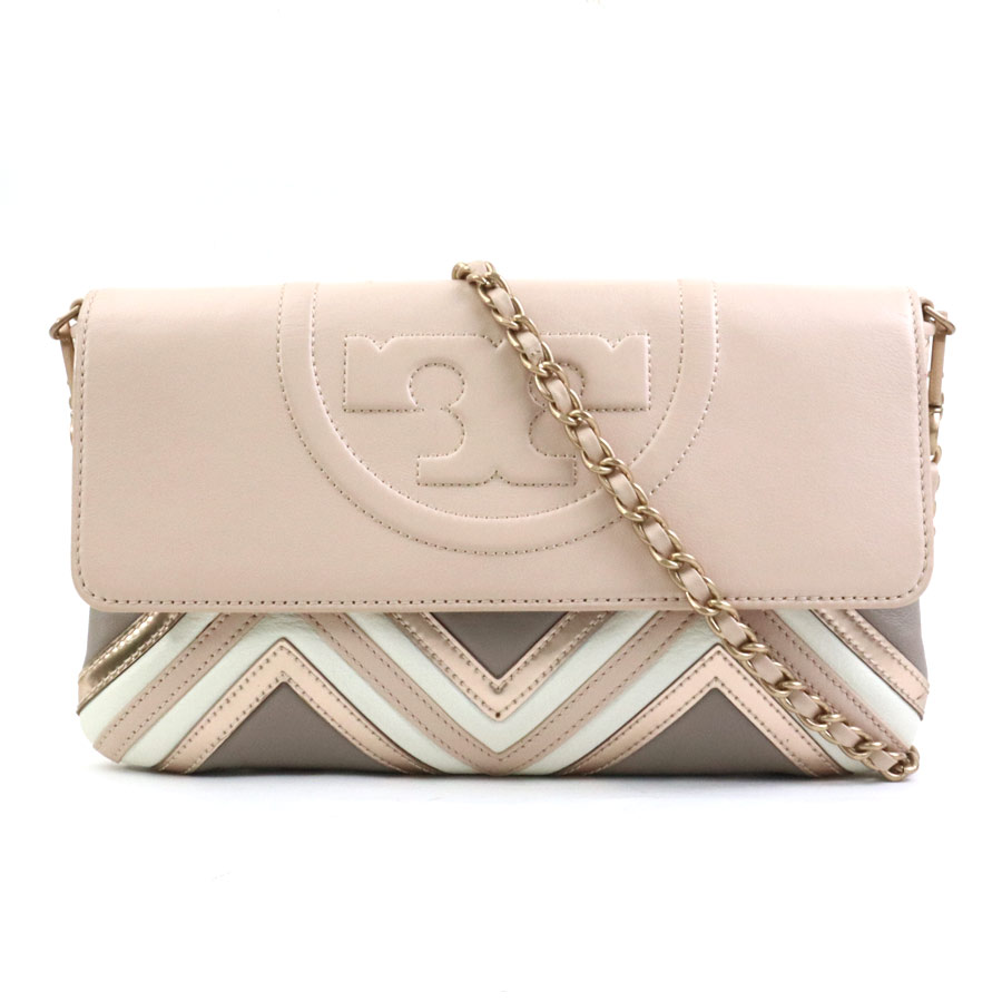 トリーバーチ Tory Burch ショルダーバッグ レザー ピンクベージュ系 レディース r10272a