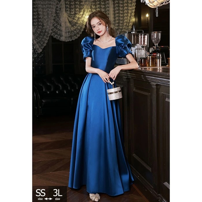 パーテイードレス ロング丈ドレス 袖有り パフスリーブ セクシー レディース 着痩せ 発表会 演奏会 二次会 大きいサイズ エレガント 20代 30代 40代 大人 可愛い 結婚式 披露宴 フォーマル 15,302円