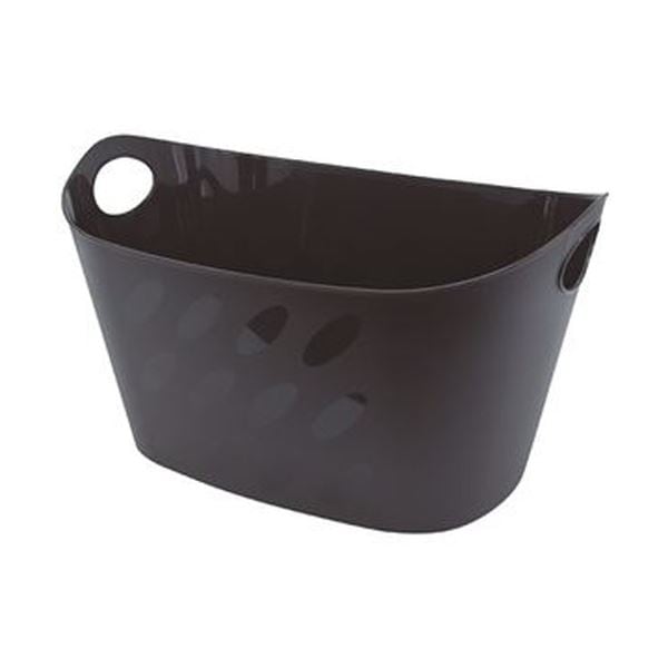 （まとめ）アスト オーバル収納バスケットチョコブラウン 1個[x10セット]