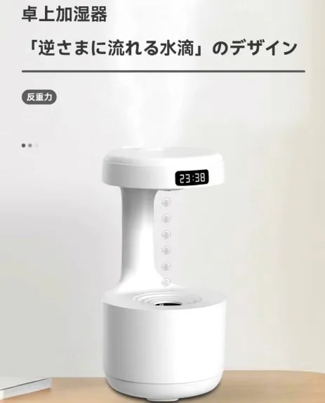 超音波加湿器 加湿器 大容量0.5-1L 卓上 超音波 大容量 卓上加湿器 コードレス 小型 LEDライト付き 上から給水 バッテリー 充電式 静音 省エネ 節電 エコ ギフト
