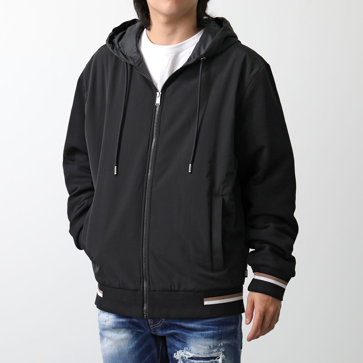 HUGO BOSS ヒューゴボス 中綿ジャケット BLACK 50505792 メンズ フーデッド フード付き ブルゾン 長袖 001