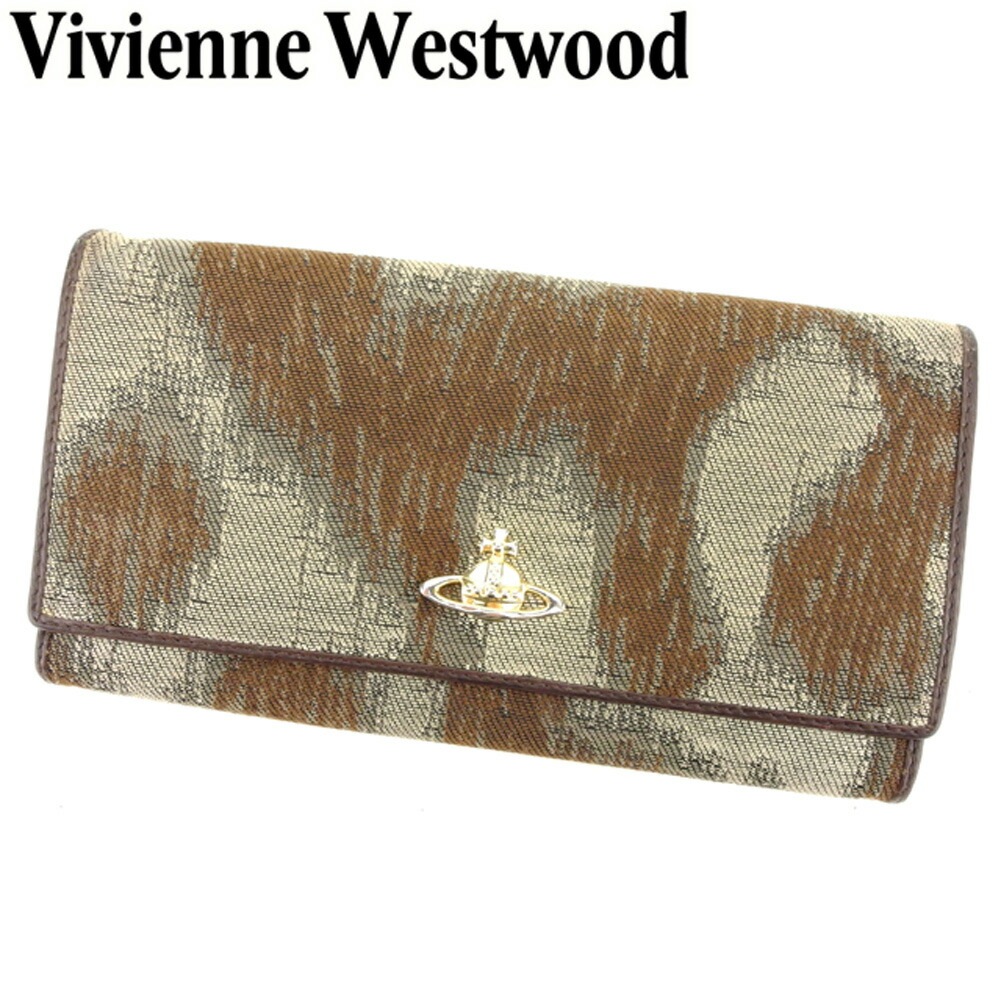 長財布 ファスナー付き 長財布 オーブ ベージュ　ブラウン 中古