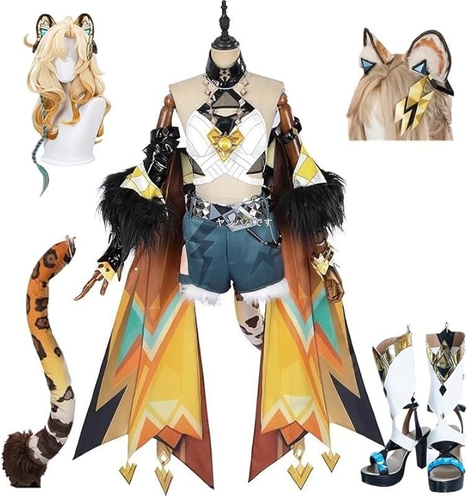 原神 シロネン コスプレ衣装+耳+尾+ウィッグ+靴