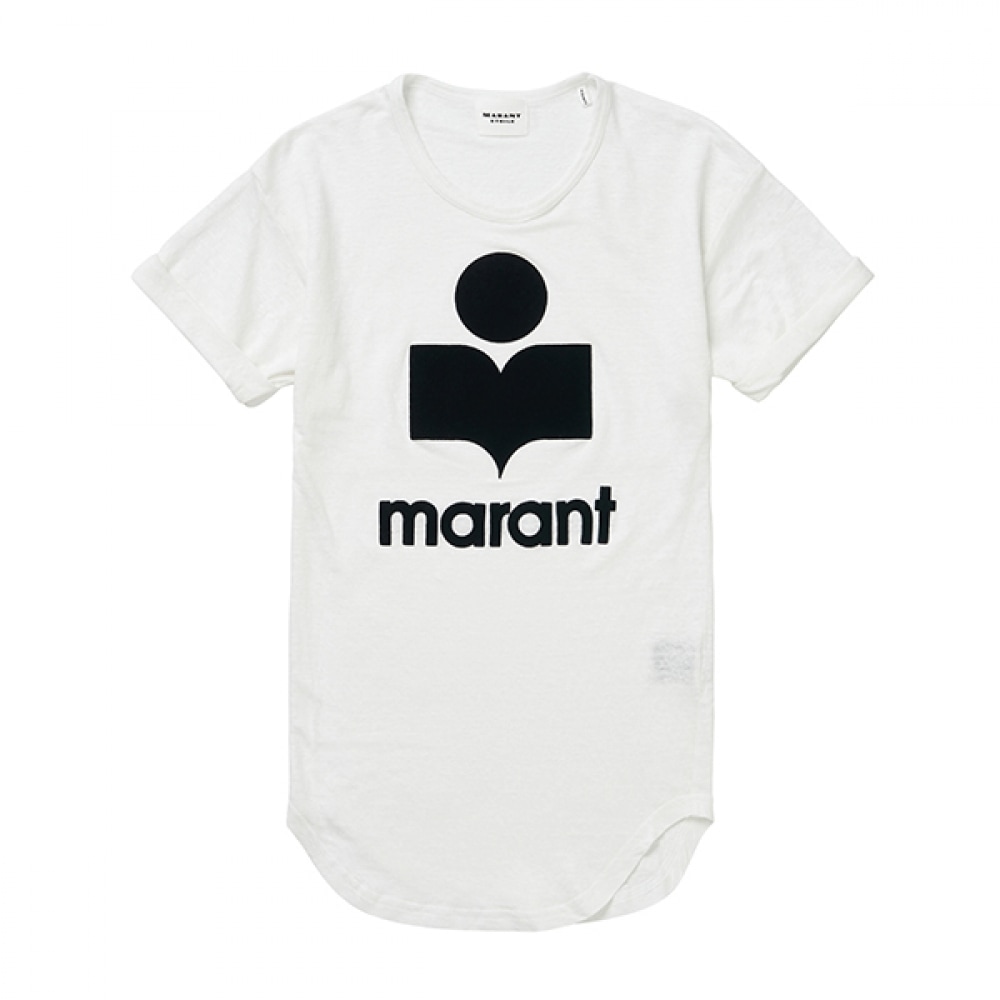 Isabelle Marant TS0004FA A1N09E 20WH KOLDI コルディリネン女性用ショートスリーブ T シャツ