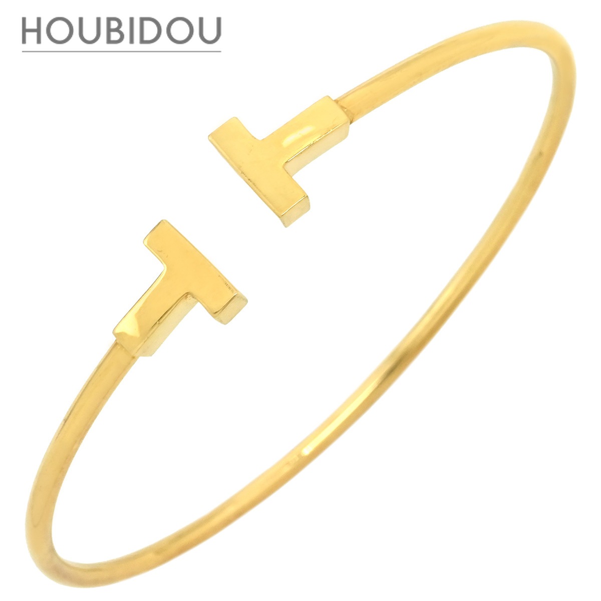 ティファニー ブレスレット Tワイヤー イエローゴールド T&Co. バングル 18K 750 YG 【箱】【中古】
