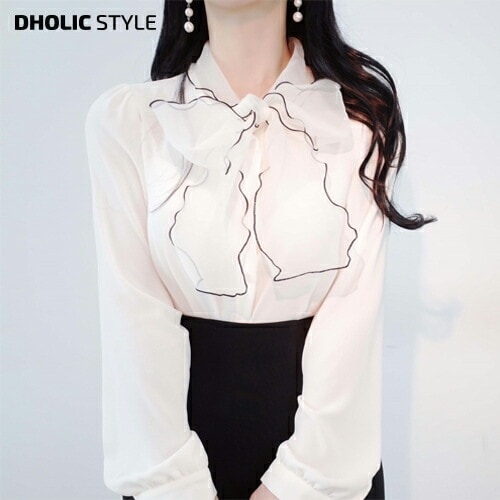 オーガンジーリボンブラウス・p503918