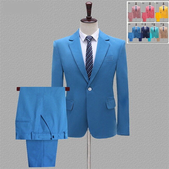 7色入荷　ジャケット/ズボン　2点セット　無地　メンズ　スーツ　ジャケット　タキシード　メンズ タキシード　演出服　舞台　撮影　司会 アウター メンズ衣装　トップス　上下セット　セットアップ　カラースジャケット・ブレザー