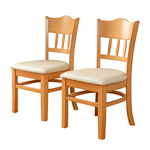 萩原 ダイニングチェア 食卓 椅子 チェア セット ナチュラル 組立なし 2脚セットシンプル 完成品 天然木 頑丈 VC-7593NA 2台入