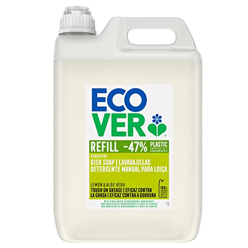 ECOVER(エコベール) 食器用洗剤 詰め替え用 レモンの香り 5000ml 大容量 業務用 ecover 手に優しい 植物由来 赤ちゃん 食器洗剤 キッチン洗剤 台所用洗剤 油汚れ 手荒れ