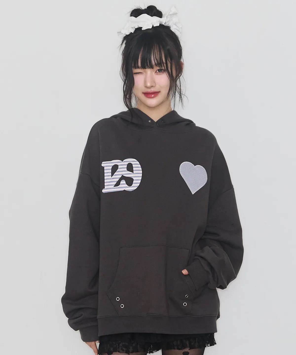 Qoo10 ILLIGO 129 STRIPE HOOD ロゴ 長